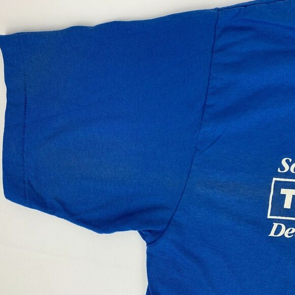 Vintage Soltex Polymer Corporation T Shirt Mens X-Large Deer Park Texas 90s Blue - Picture 6 of 12